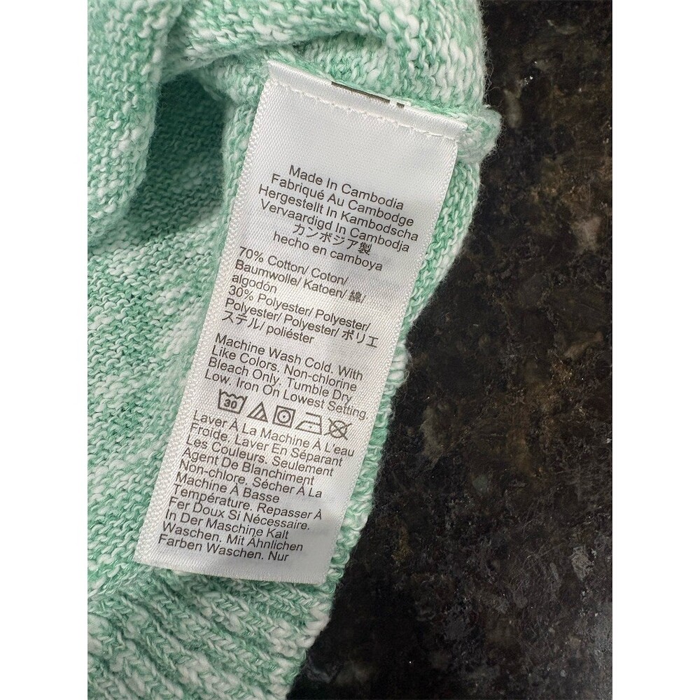 J.Crew Sweater Womens XL Green & White Marled Fisherman Knit Crew Neck - Picture 8 of 8